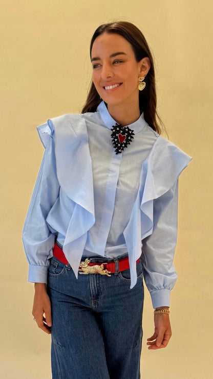 Blusa Alicia vuelos celeste