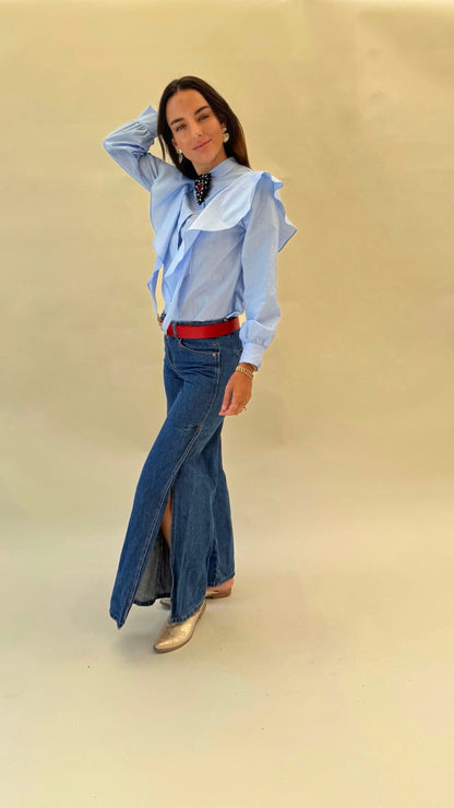 Blusa Alicia vuelos celeste