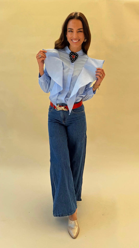 Blusa Alicia vuelos celeste