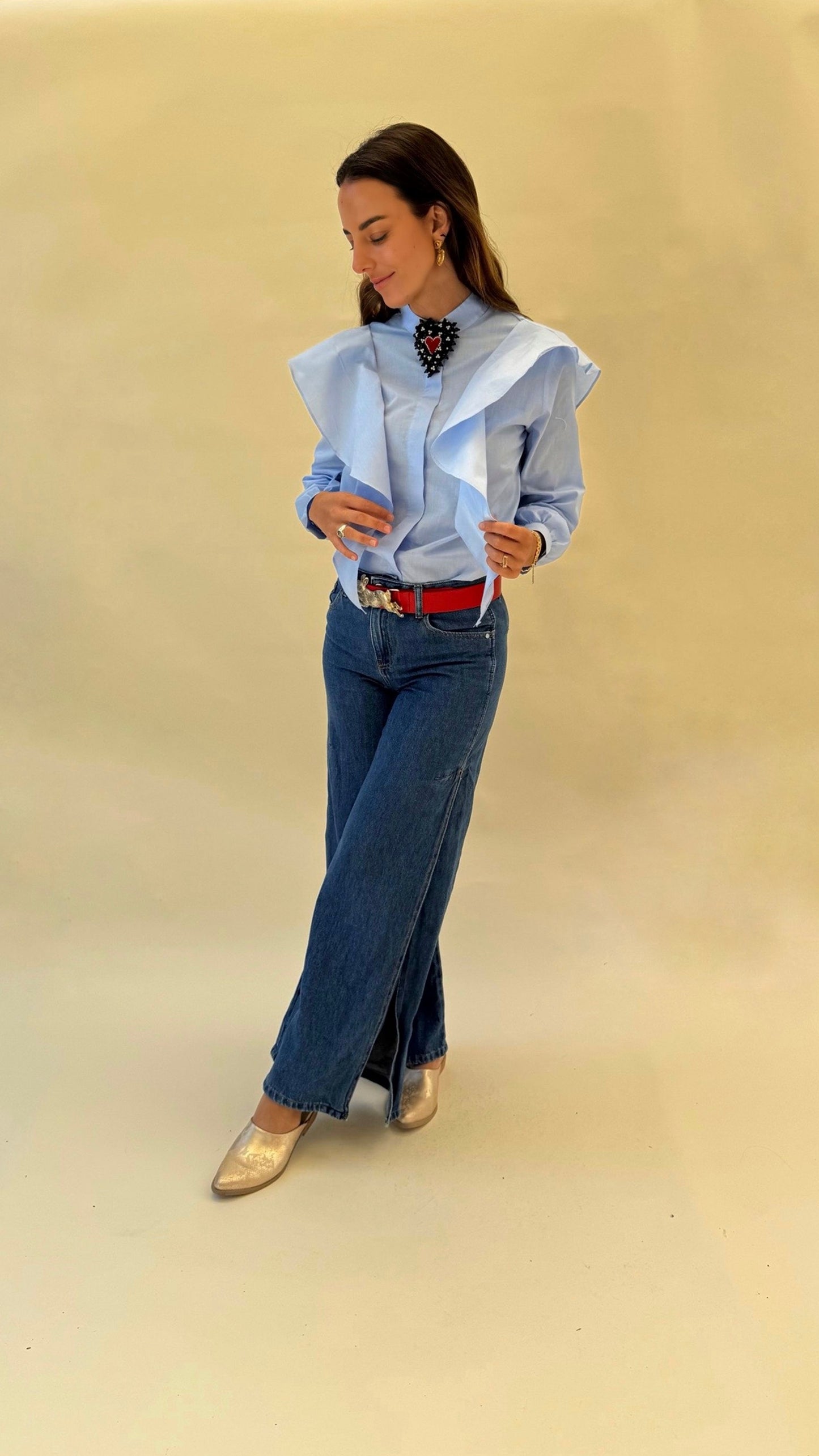 Blusa Alicia vuelos celeste