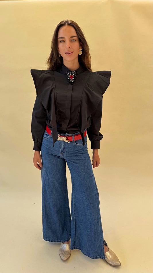 Blusa Alicia vuelos - Negro