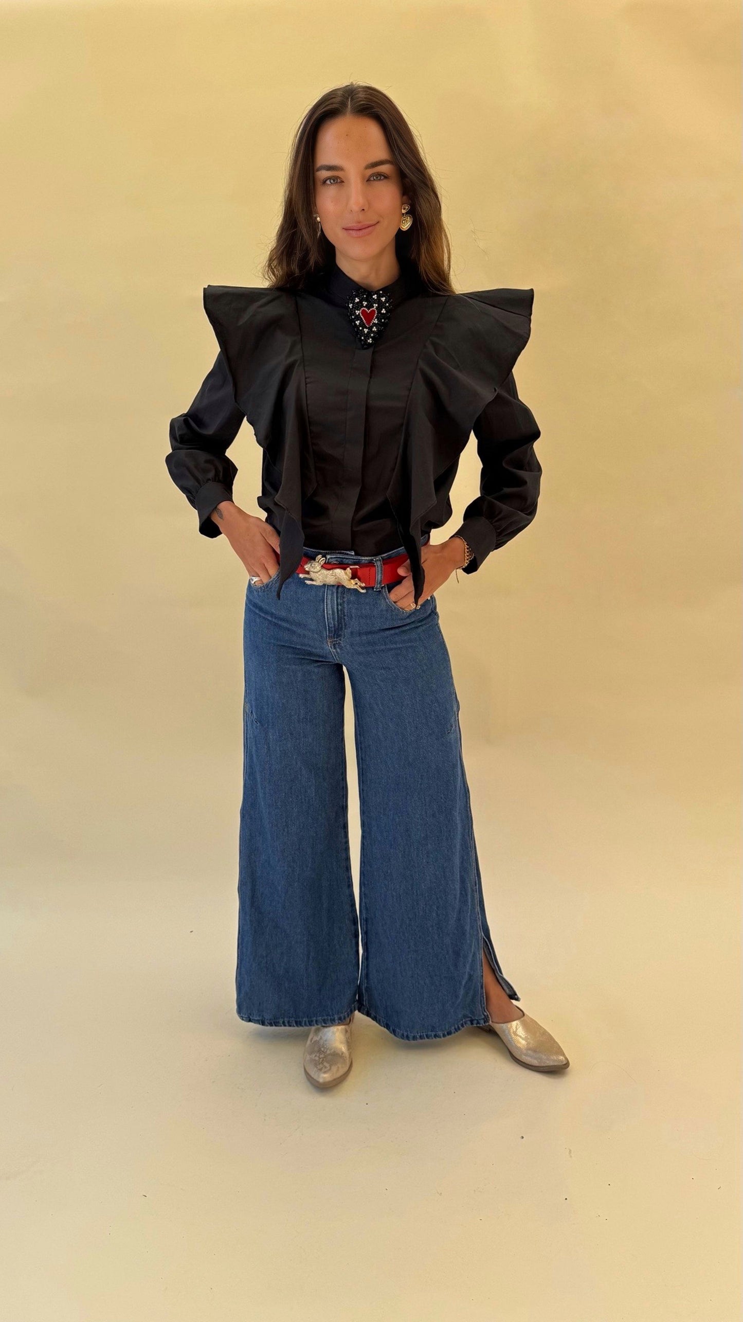Blusa Alicia vuelos - Negro