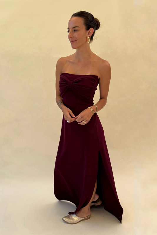 Vestido Virginia-Burdeo