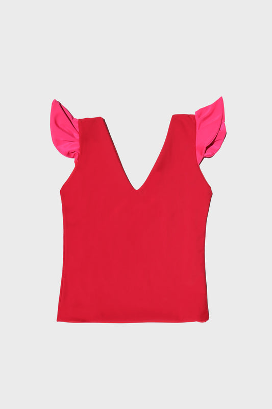 Top Sara - Rojo y Fucsia